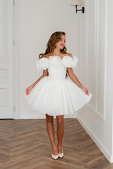 Girls’ Organza Dress with Handmade Bloom Details