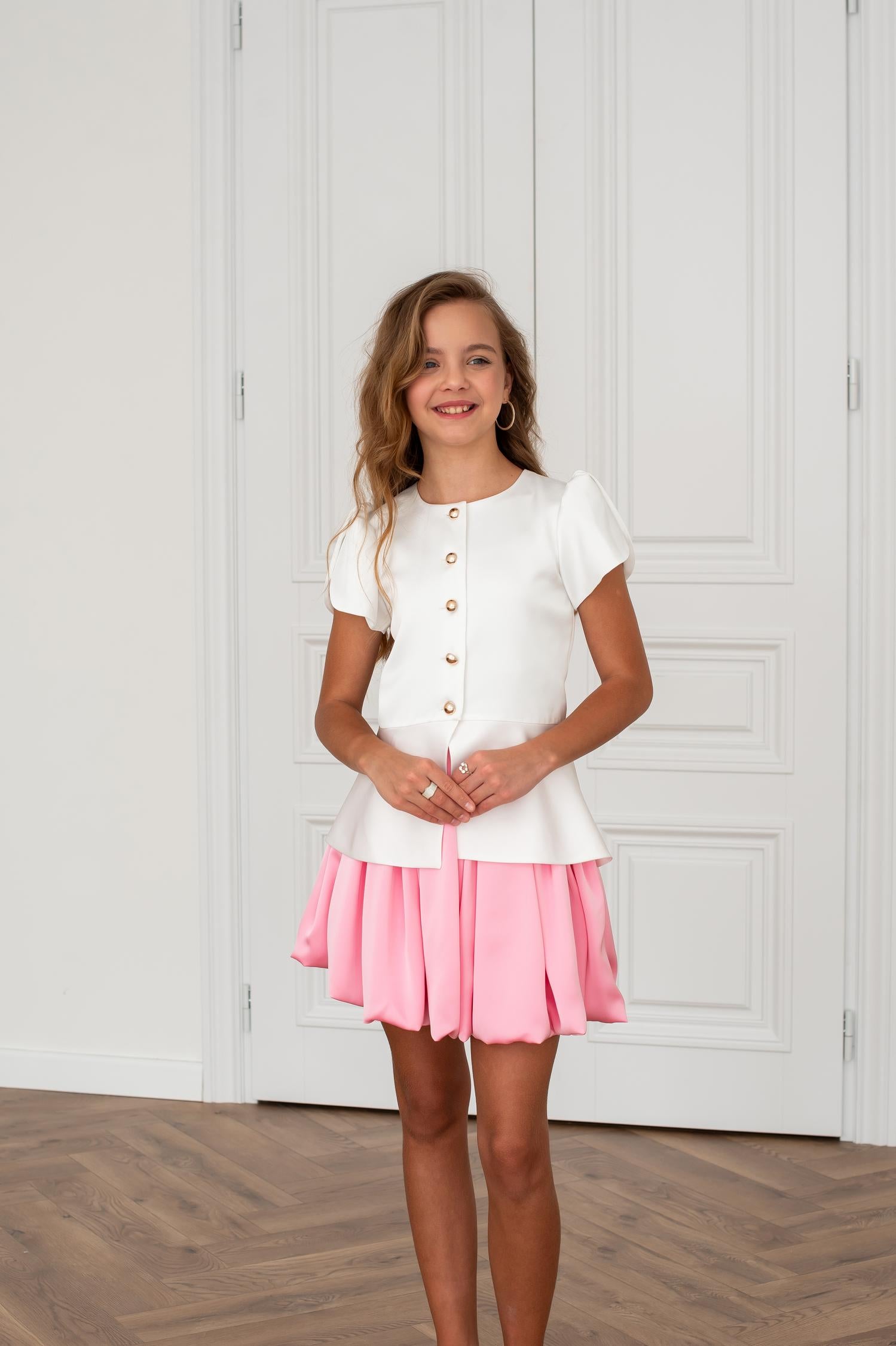 Burgundy Girls Peplum & Balloon Skirt Set, Elegant Two Piece Outfit, Formal Kids Outfit, Birthday Dress Set, Holiday Clothing
