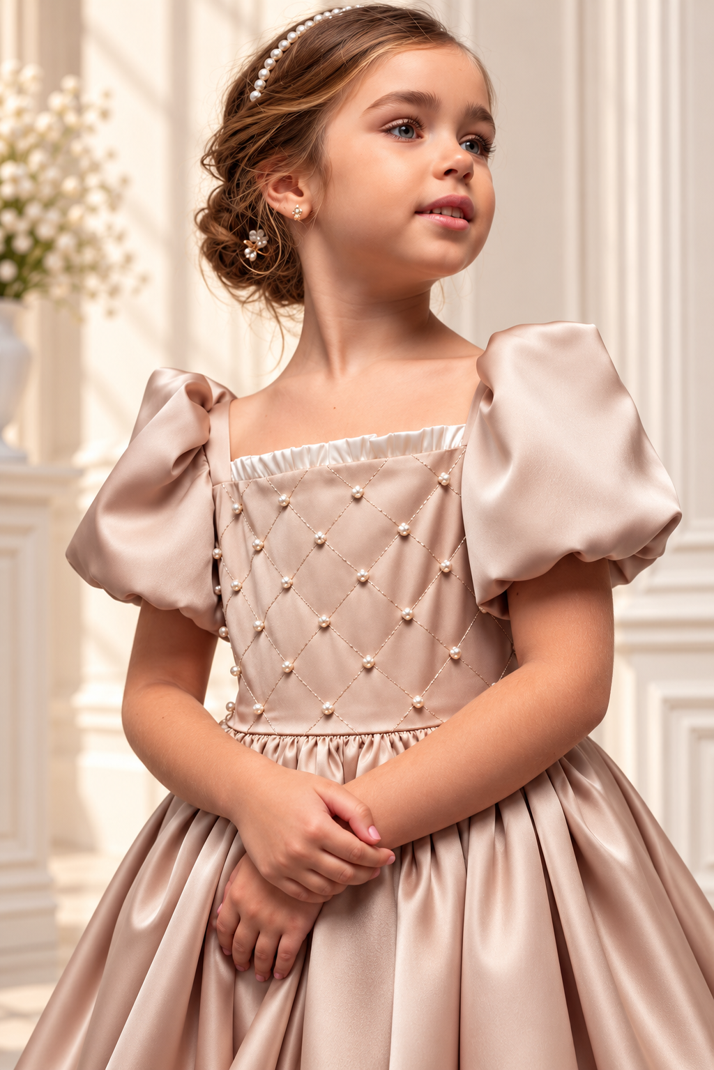 Luxurious Satin Dress with Handmade Embroidery – Soft Silky Lining in Multiple Colors