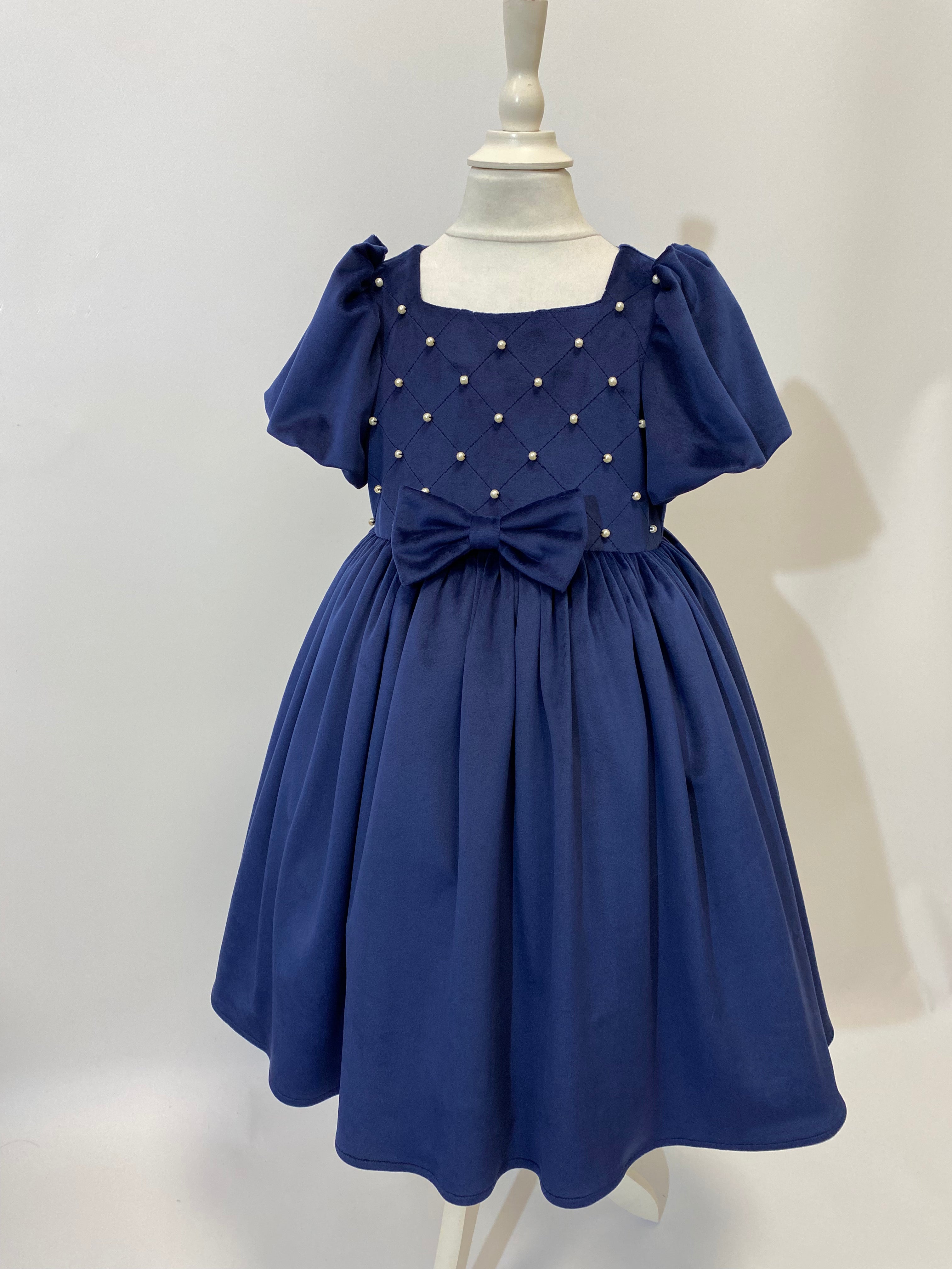 Embroidered Pearl Cotton Velour Dress – Soft, Comfortable Lining in Elegant Colors