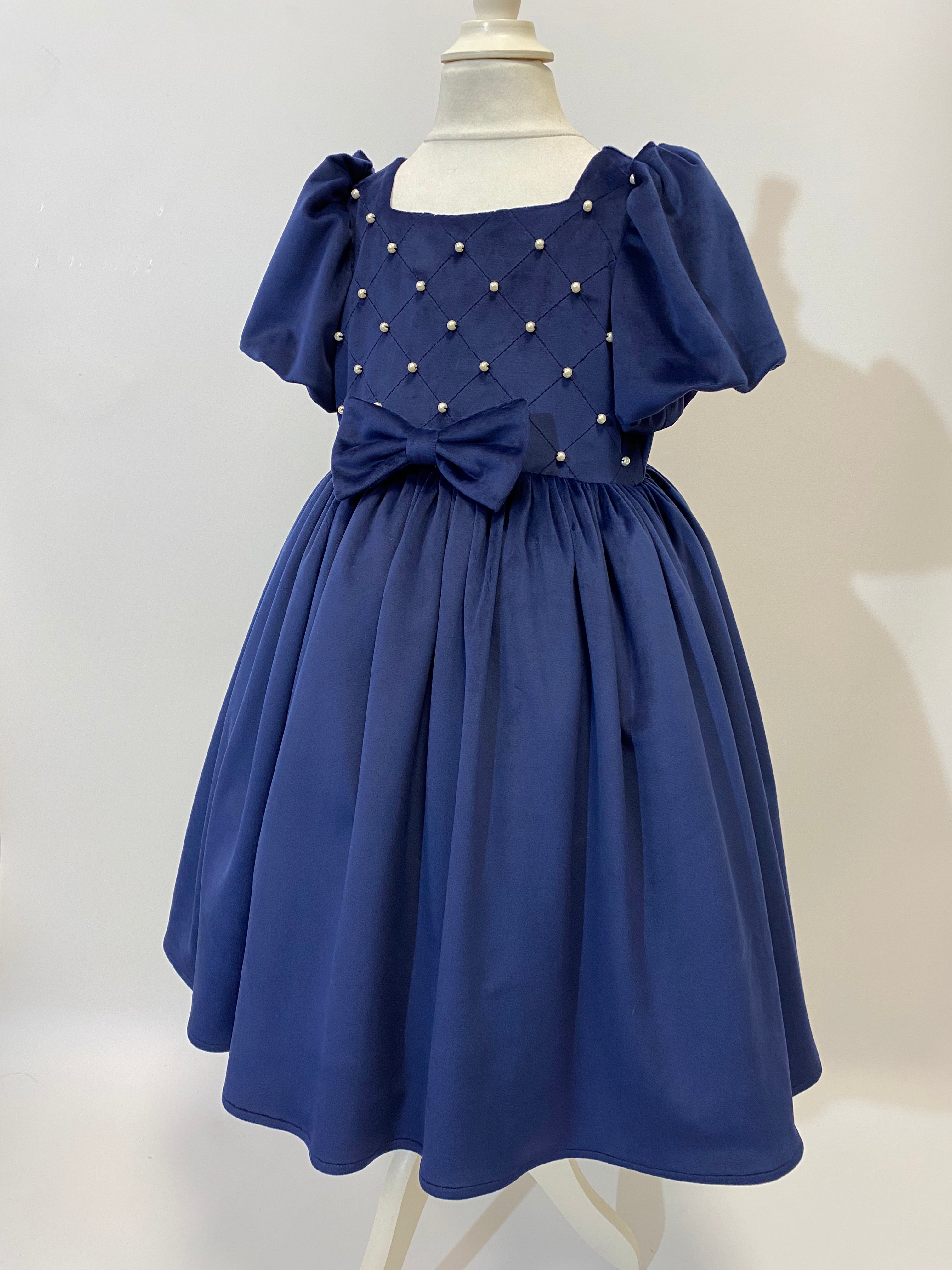 Embroidered Pearl Cotton Velour Dress – Soft, Comfortable Lining in Elegant Colors