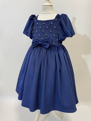 Embroidered Pearl Cotton Velour Dress – Soft, Comfortable Lining in Elegant Colors