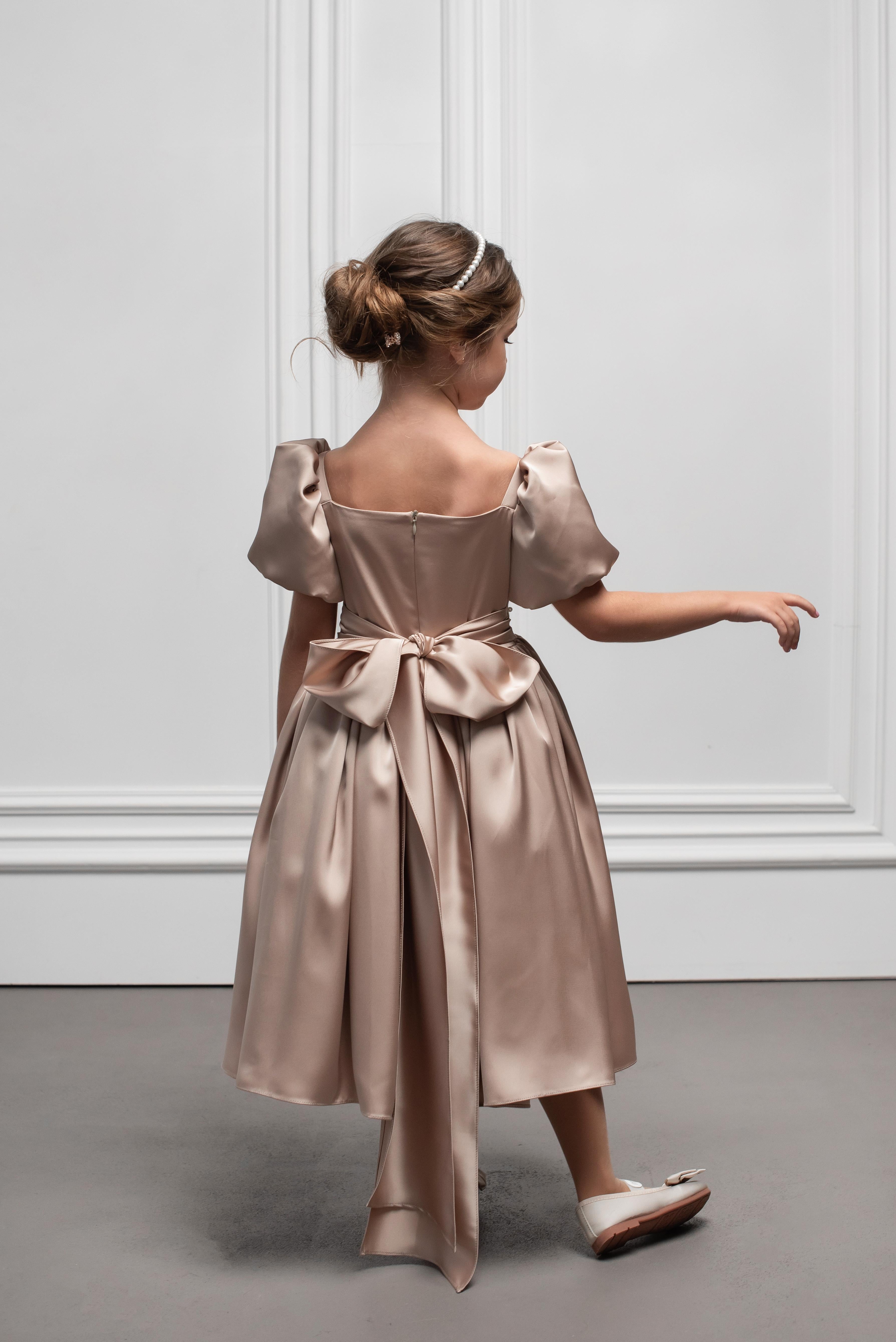Luxurious Satin Dress with Handmade Embroidery – Soft Silky Lining in Multiple Colors