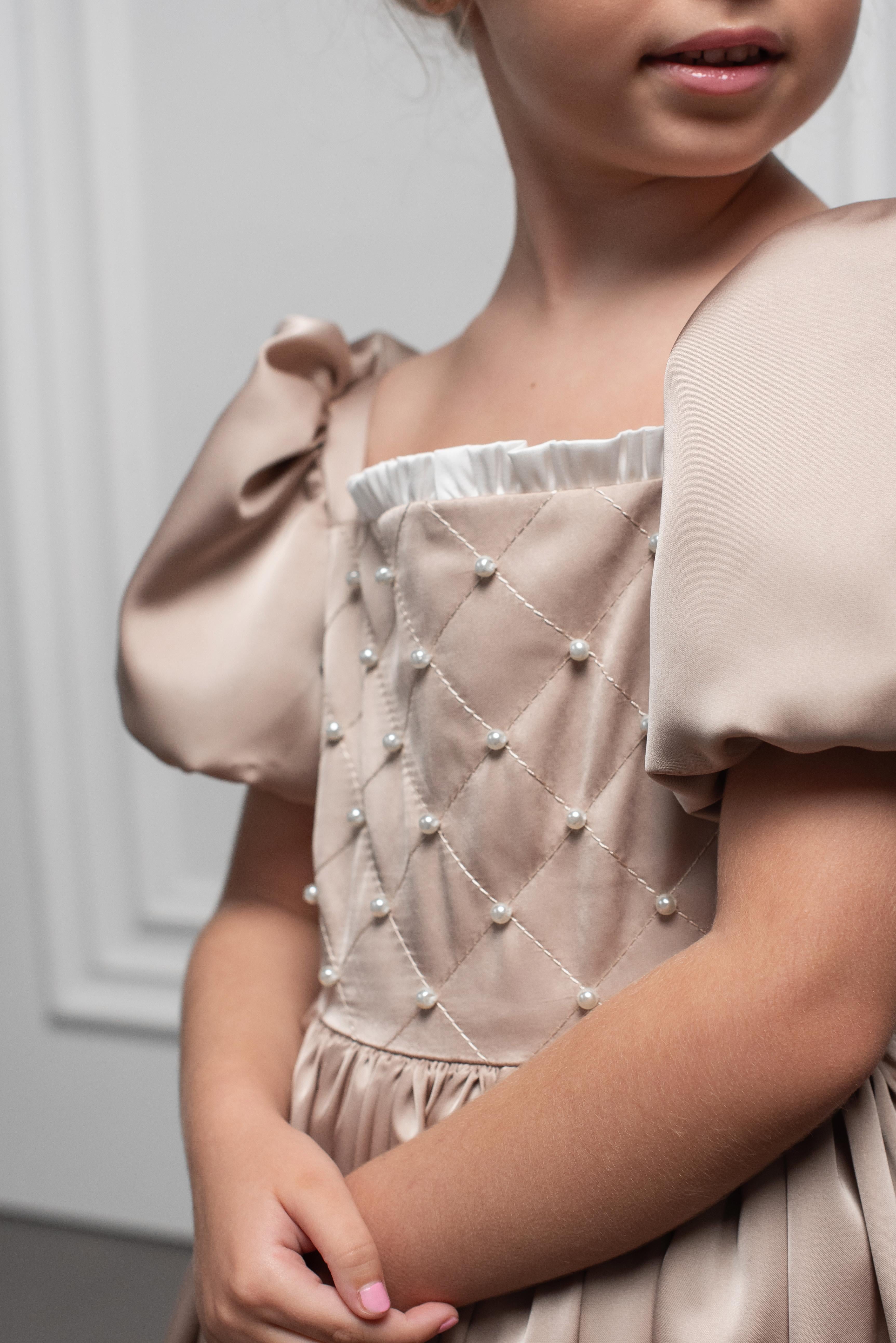 Luxurious Satin Dress with Handmade Embroidery – Soft Silky Lining in Multiple Colors