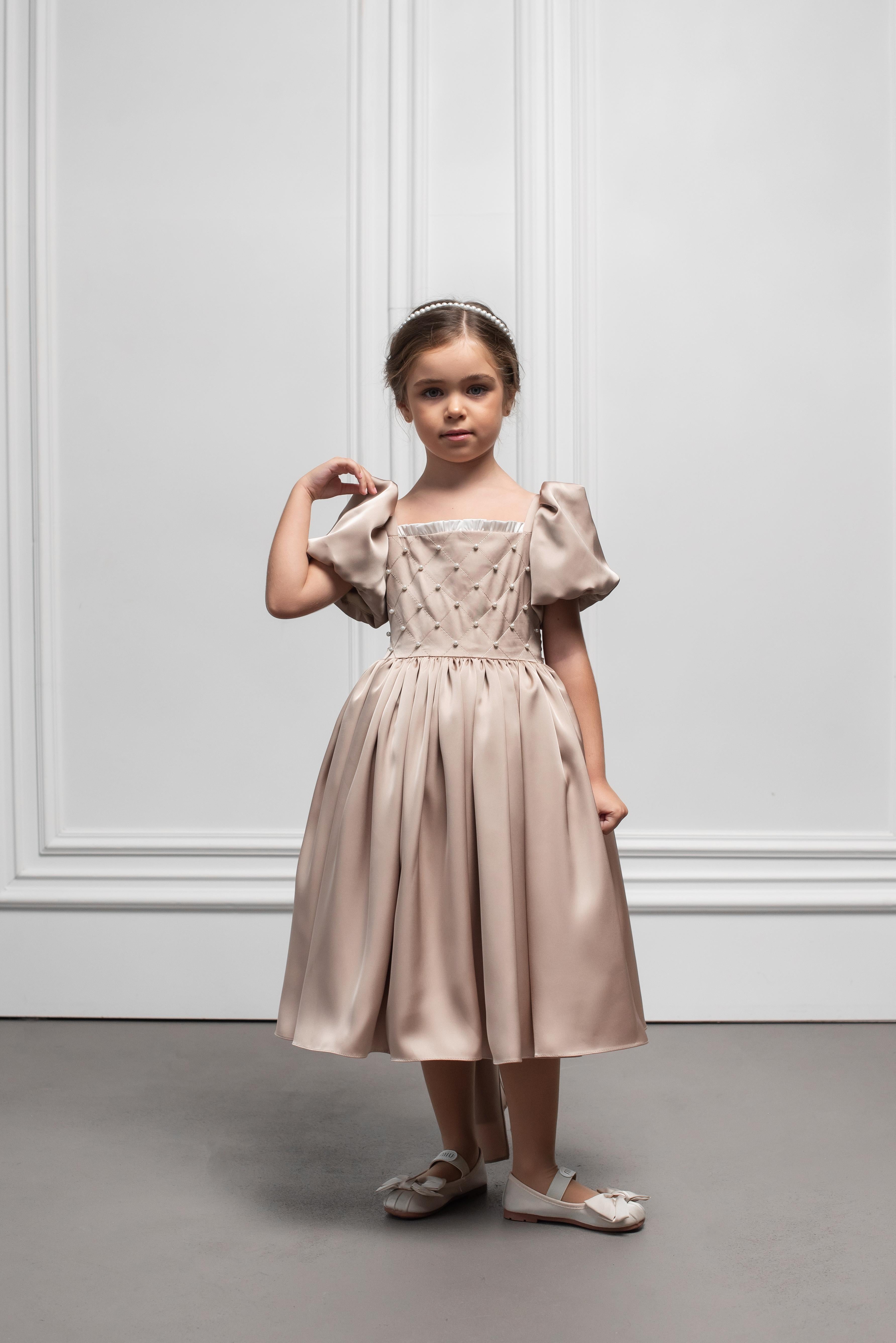 Luxurious Satin Dress with Handmade Embroidery – Soft Silky Lining in Multiple Colors