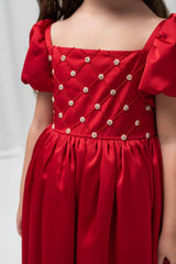 Luxurious Satin Dress with Handmade Embroidery – Soft Silky Lining in Multiple Colors (Copy)