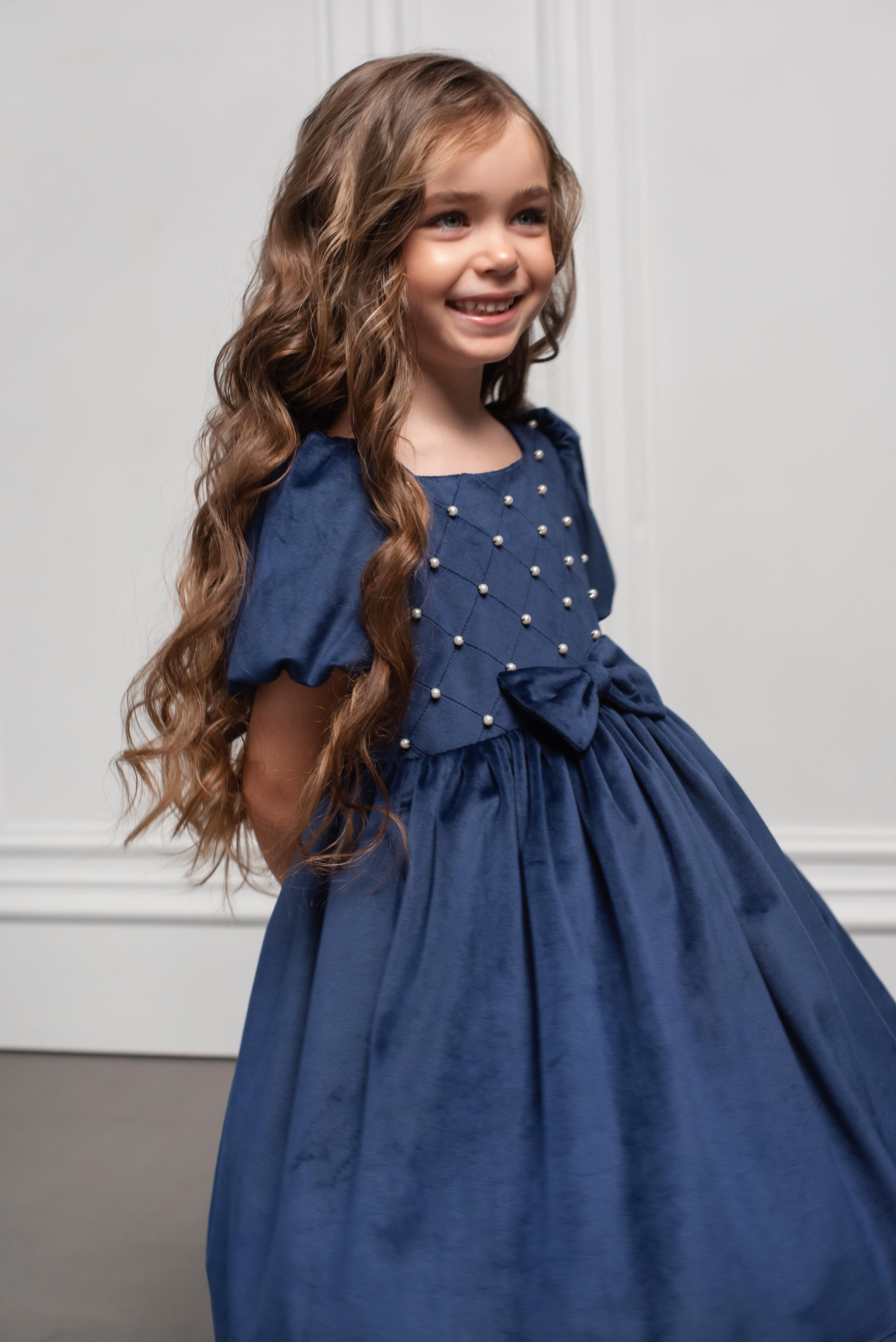 Embroidered Pearl Cotton Velour Dress – Soft, Comfortable Lining in Elegant Colors
