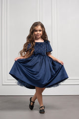 Embroidered Pearl Cotton Velour Dress – Soft, Comfortable Lining in Elegant Colors